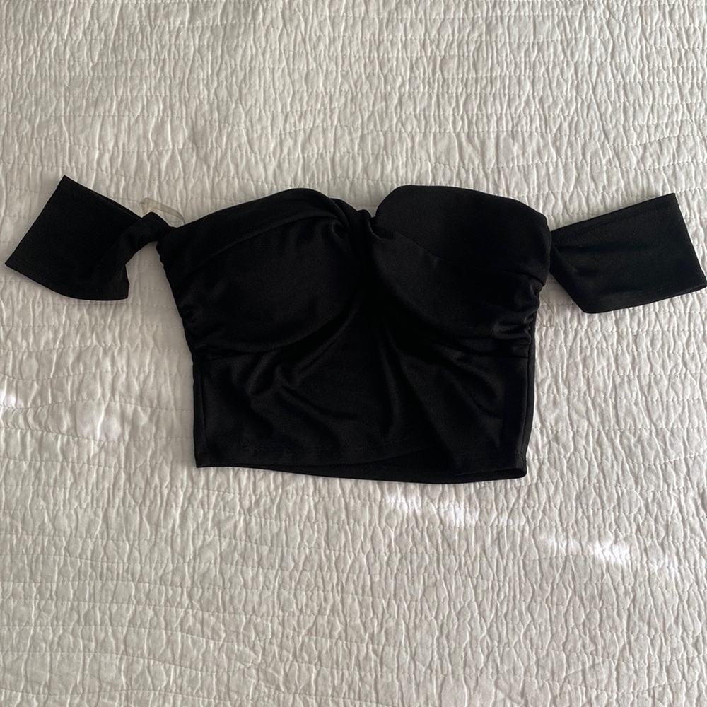 Cropped off shoulder top